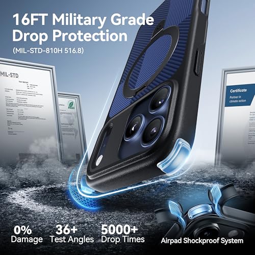 Image of CASEKOO Ultra-Magnetic Stand for iPhone 17 Pro Case, Shockproof, Ocean Blue