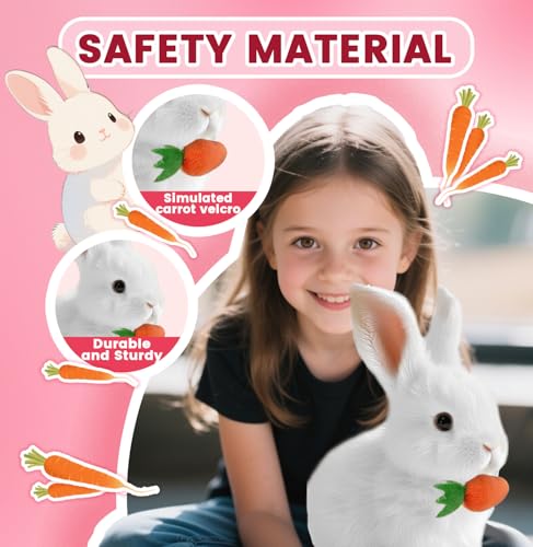 ANSTEN Interaktiver Bunny Pal - Mein Realistisches Kaninchen Spielzeug, 2025 Neu Hüpfendes Kaninchen Spielzeug mit Geräuschen, Ostern Plüschhase,Ostergeschenke Kinder, Jungen, Mädchen