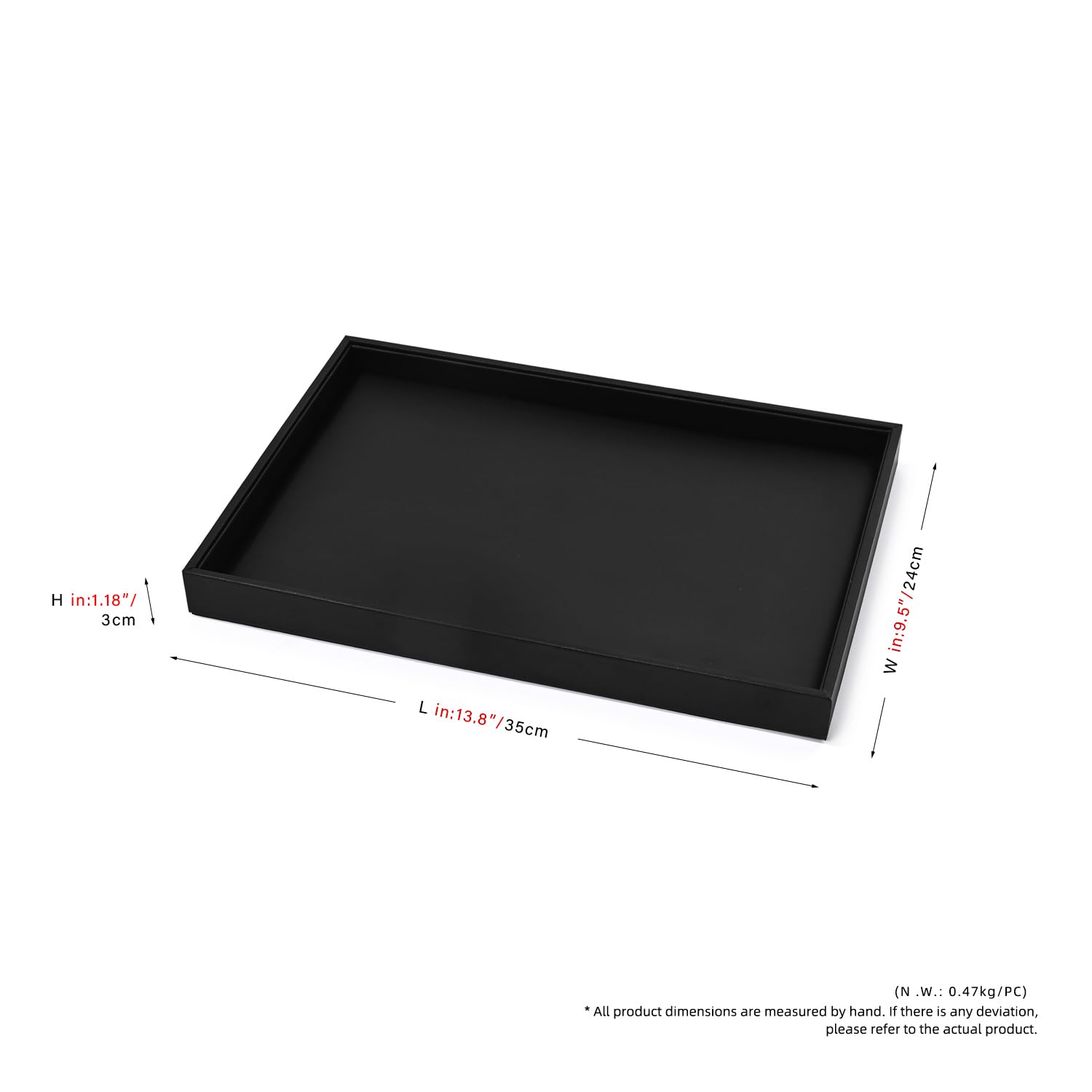 Oirlv Negro PU Cuero Bandeja Organizadora Joyero - Para Anillos, Pendientes, Relojes y Accesorios