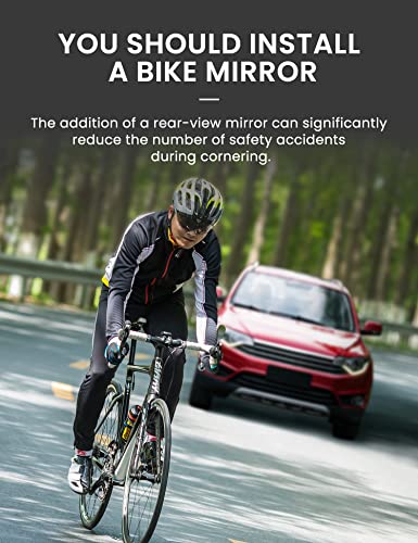 Hipeak Bike Mirror Handlebar Rearview Left Mirror, 360 Wide Angle Degree Adjustable And Swivel Mountain Adult Bike Motorbike Scooter Rearview Mirror, Mini-Electric Bicycle Hd Mirror Accessories #TOP2