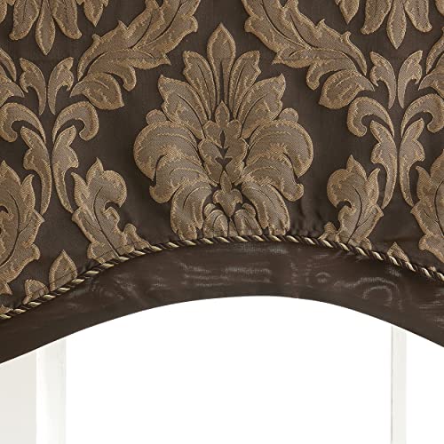 Style Master Renaissance Home Fashion Darby Layered Scalloped Valance With Cording, Café, 50 By 17-Inch #TOP2
