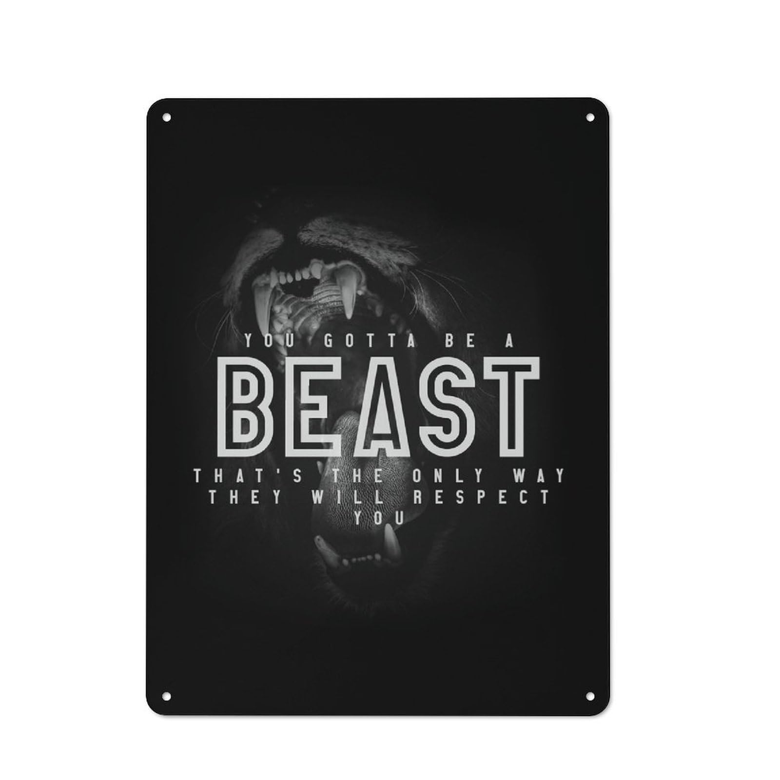 Junmoney Style You Gotta Be A Beast Rustic Metal Plaque 40X30cm For Café Or Restaurant, Wall Decor For People Reorganising Café And Restaurant