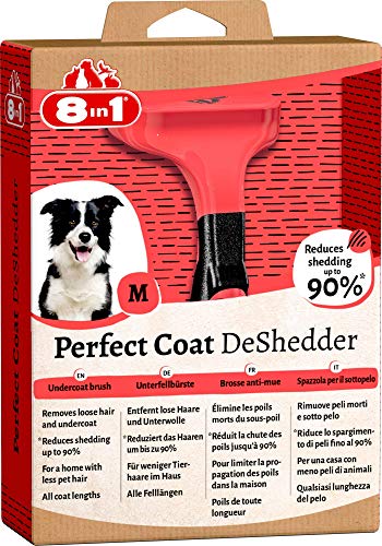 8in1 Coat DeShedder M - Unterfellbürste für mittelgroße Hunde, für Kurzhaar und Langhaar geeignete Hunde-Bürste zur Entfernung der Unterwolle