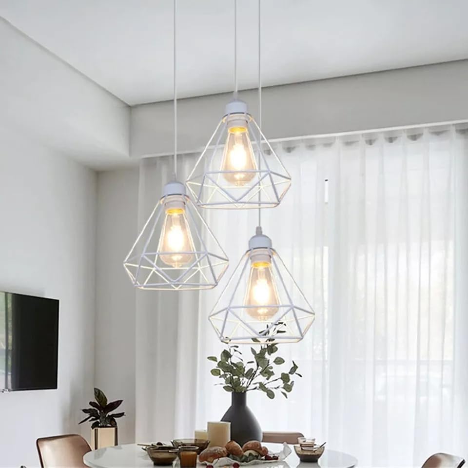 Moderne schwarze geometrische Decken Pendelleuchtenschirme, Drahtkäfig Lampenschirme - Bild 42 von 48