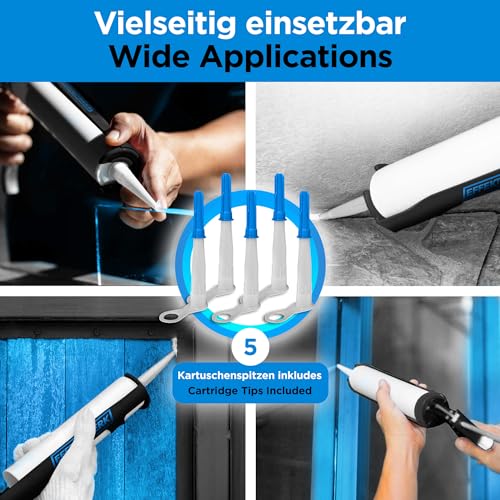 EFFEKTWERK Silikonspritze Profi Kartuschenpresse mit 25:1 Kraftübersetzung - Kartuschenpistole für 150-310ml Dicht- & Klebstoffkartuschen - Silikonpistole Silikonpresse - Silikon Spritzpistole