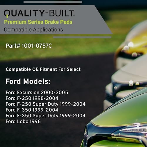 Image of QUALITY-BUILT Rear Ceramic Brake Pads, Premium 1001-0757C, Compatible with 1998-2005 Ford (Excursion,F-250,F-250 Super Duty,F-350,F-350 Super Duty,Lobo)