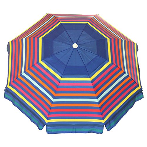 Nautica 7 Foot Tilting Beach Umbrella (Various Colors) (Rainbow)