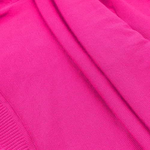 Women's Cardigan Sweater V Neck Lightweight Button Front Knit Tops Hot Pink - image 6