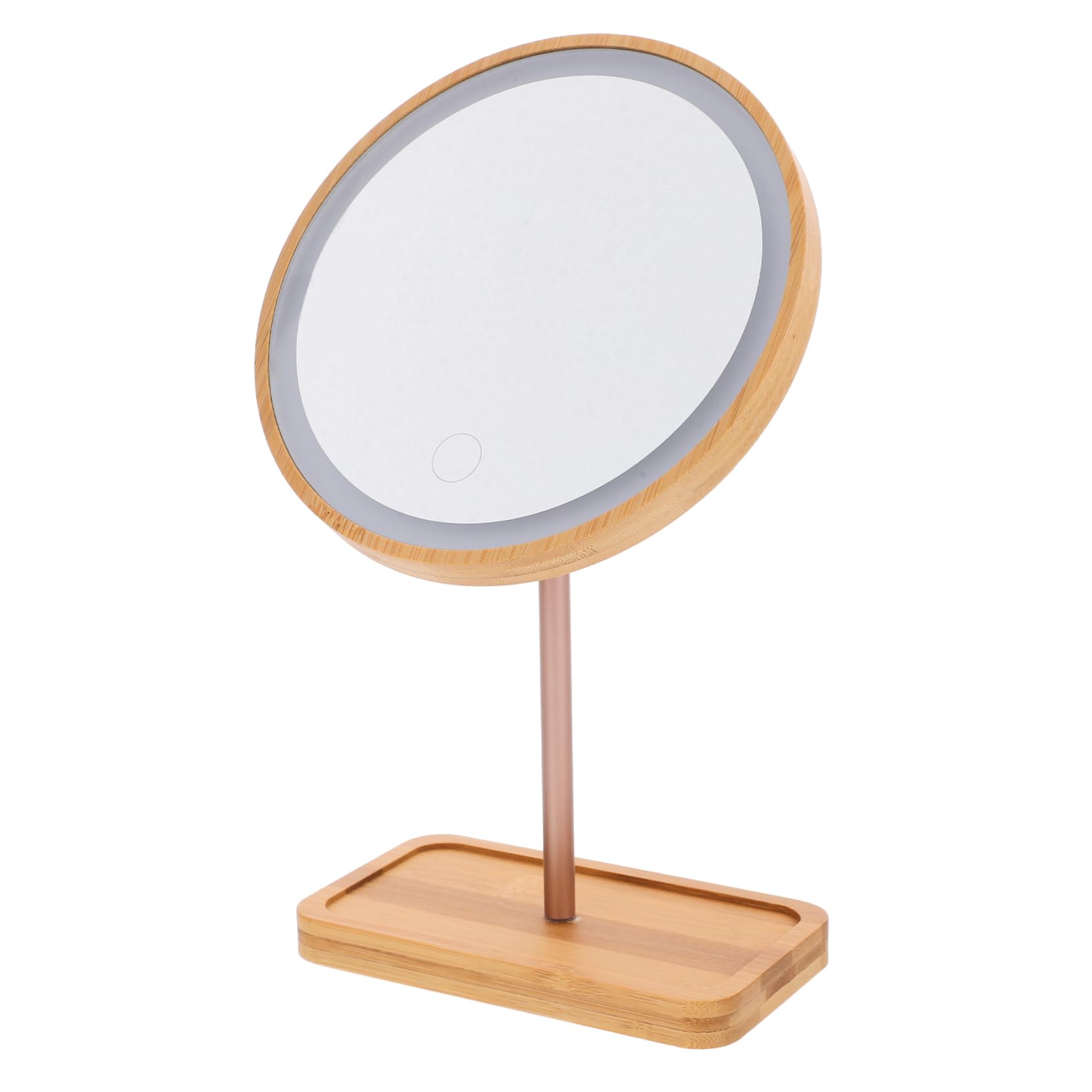 Miroir de Maquillage LED en Bois Noble et Lampe Rechargeable Haute Qualité