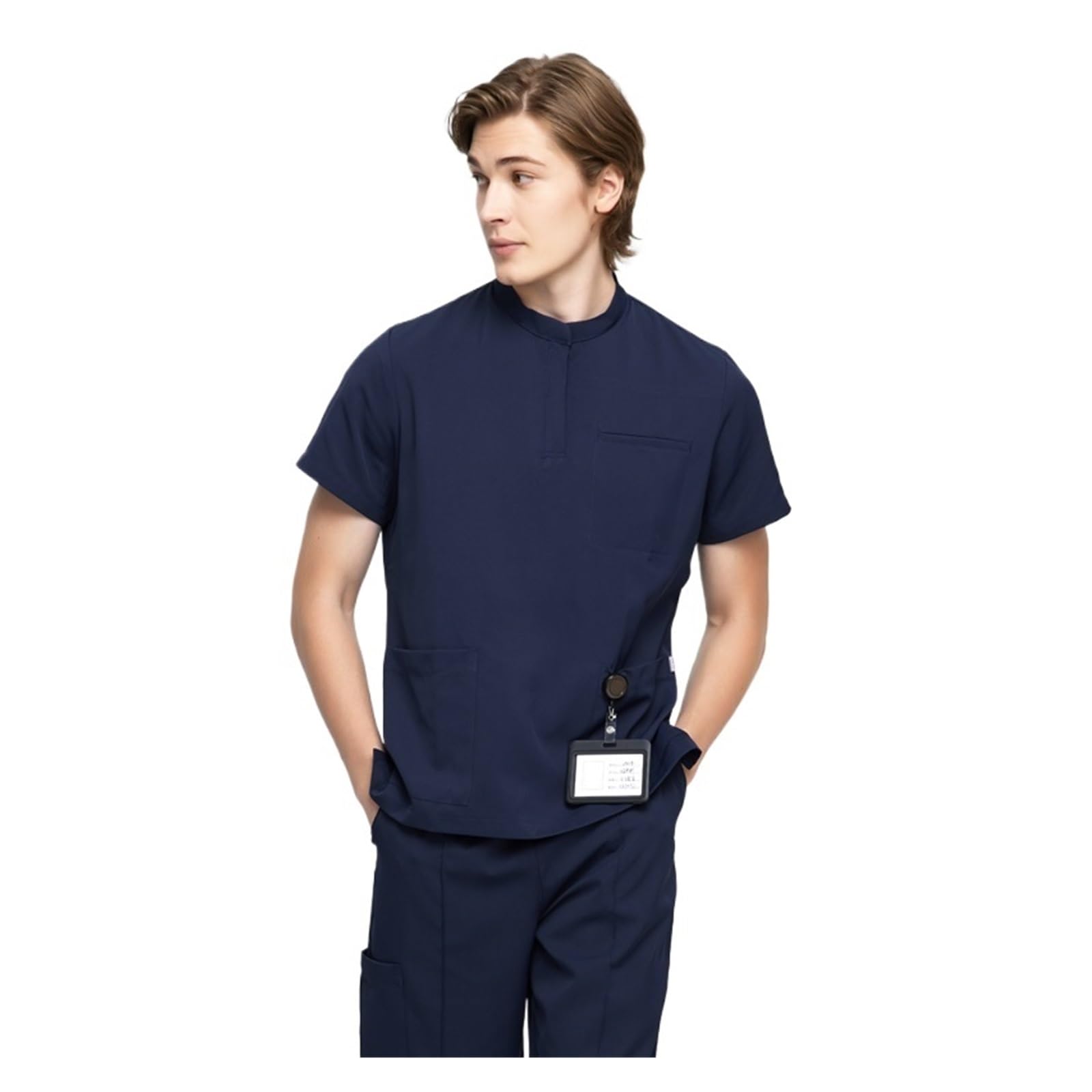 Divisa Infermiere Completo da Infermiera Estivo, Uniforme, Tuta Medico, antistatica e Antirughe(Blue1,L)
