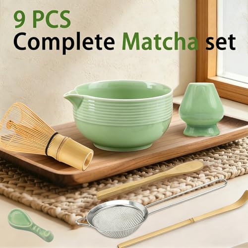 Clay&Fire Matcha Whisk Set, 9 Pcs Ceramic Matcha Set for Beginner by Clay&Fire - Used condition - Image 2