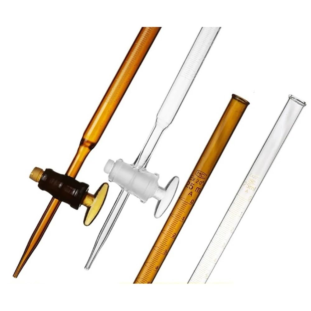 Bureta de ácido blanco/marrón de 10 ml, 25 ml, 50 ml y 100 ml for equipo de laboratorio de vidrio transparente.(Brown-100ml)