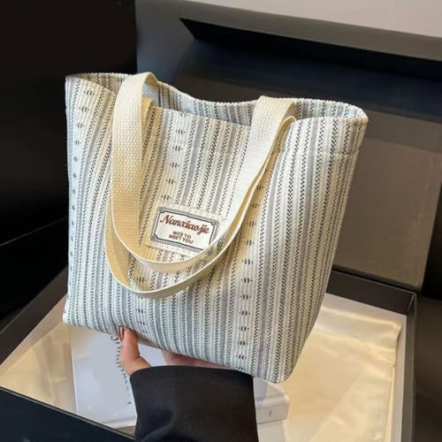 Bolso Tote rayado para mujer uso diario miniatura 5