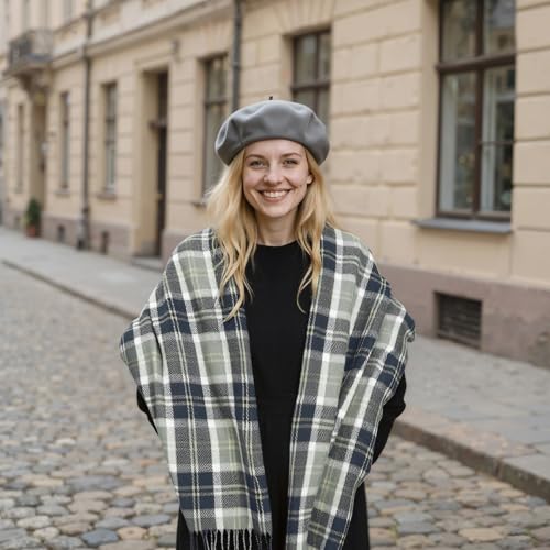 Image of Loritta Winter Scarf for Women, Long Plaid Shawl Wraps Scarves Gifts