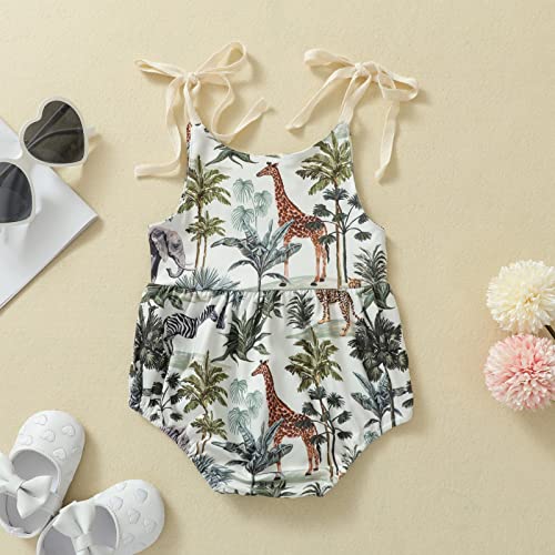 Wld Baby Girls Boys Cute Animal Print Romper Jumpsuit Infant Backless Playsuit Overall Summer Clothes (Gray, 0-6 Months) #TOP1