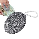Geschirrtuch aus Stahl für Geschirr – Geschirrspüler aus Stahl, tragbares Geschirrtuch aus Metalldraht mit Schultergurt | Stahldraht, Metallschwamm, Reiniger für schmutzige Töpfe für die