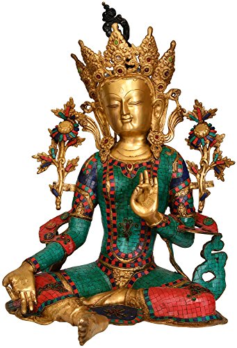 Exotic India (Tibetano Budista deidad Gran tamaño Diosa Tara, Verde