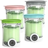 4 Stück Ersatz Behälter Kompatibel mit Ninja Swirl by CREAMi Softeis Eismaschine NC701EU NC701 NC700 Serie, für Ninja Swirl Eisbehälter Becher mit Deckel Zubehör, BPA-frei & Spülmaschinenfest
