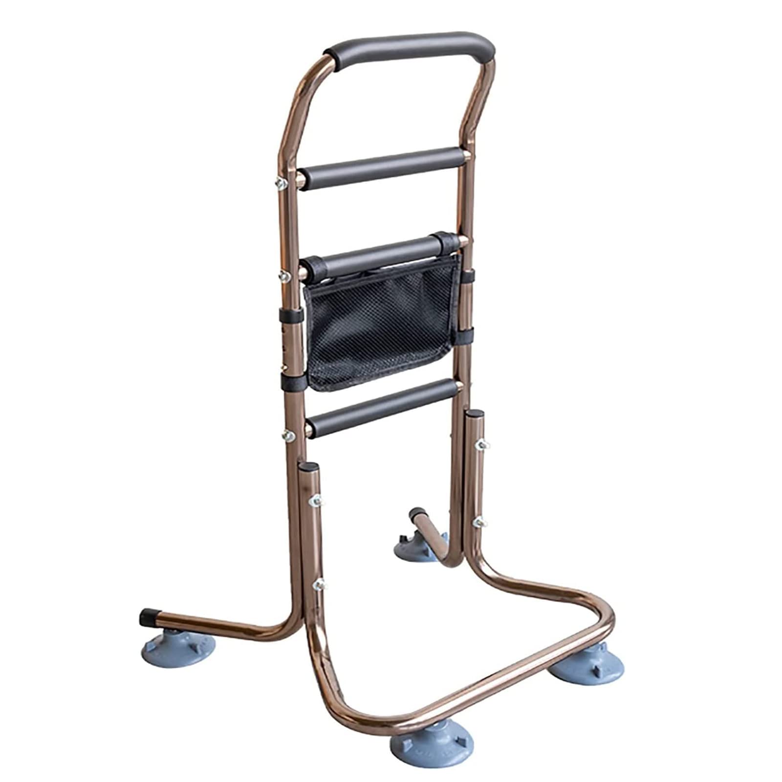 Mobile Stand Up And Sitting Aid, Height-Adjustable Grab Bar For Seniors Stand With 4 Handles and suction cup, Maximum Load 136 Kg, Elderly Seat Aid Stand Bed Bed Handle
