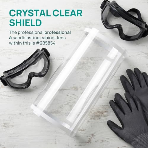DIYEAH 6 Stück Linsenabdeckungen für Sandstrahlkabinen – 22 x 10 Zoll abrasive Fensterschutzfolie – transparente, selbstklebende Sandstrahlfolie – hochauflösende Sicht auf