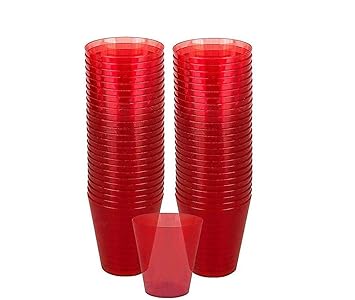 Priya Party Decoration 2 Oz Neon Shot Glasses Pack Of 30 (Red), 2 ounce