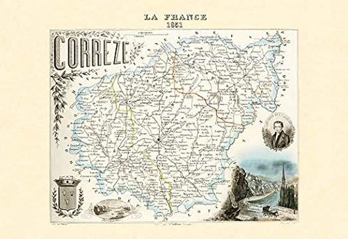 Mid 19th century map of the regions of France Poster Print by Par M Vuillemin (24 x 36)