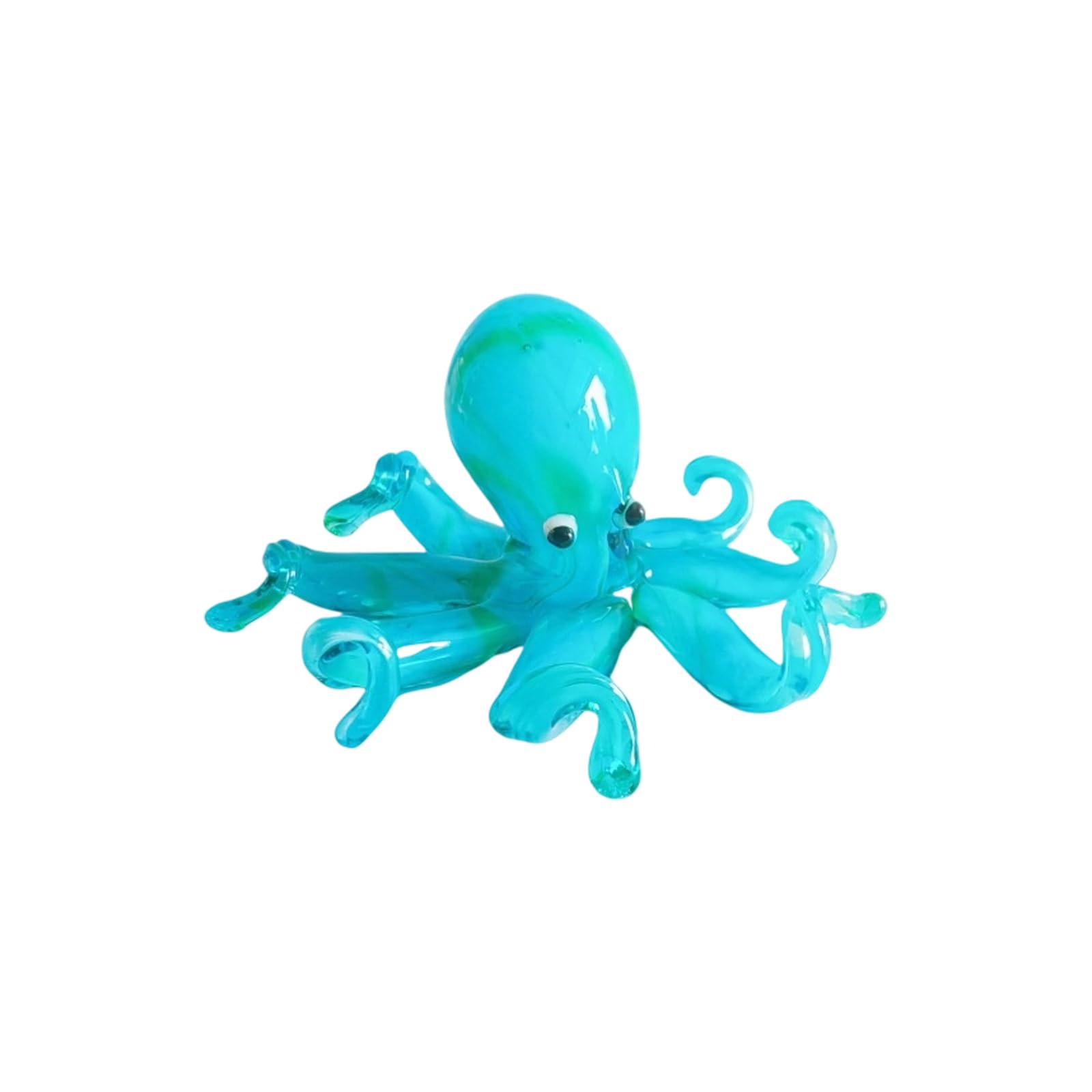 Uitndvyte Blue Artistic Colorful Octopuses Glass Miniature Figurine Decors Desktop Ornament Perfect Present For Christmas Housewarmings Party Octopuses Figurine Colorful Miniature Gifts