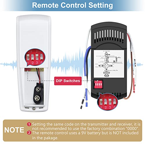 Universal Ceiling Fan Remote Control Kit Dimmable, Replacement For Hampton Bay,Hunter, Honeywell, Westinghouse Fan-28R Fan-Hd Chq7078T Uc7078T L3H2010Fanhd L3H2014Fanhd Rr7079T Fan-Hd5 #TOP4