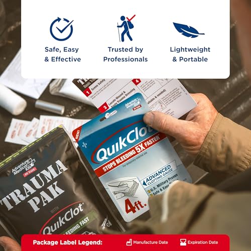 image for Adventure Medical Kits QuikClot Gauze - Flexible Hemostatic Medical Ga