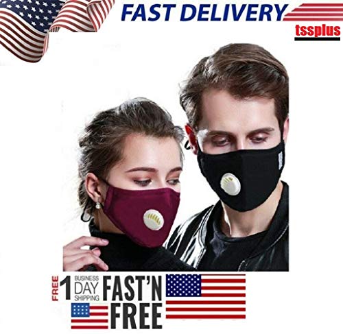 TSSPLUS Mask Activated Carbon Filter Respirator Mouth-muffle Anti-fog PM2.5, Reusable Safety Cotton,Activated Carbon