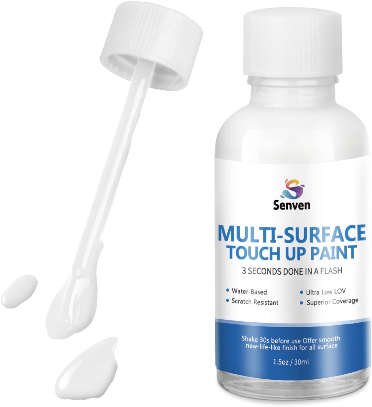 - White Touch Up Paint High-Gloss Multi Surface Acrylic White Touch Up Paint Pen Scratch Repair for Metal,Walls,Cabinets,Appliances,Wood,Door,Furniture,Enamel 1.5 Fl Oz