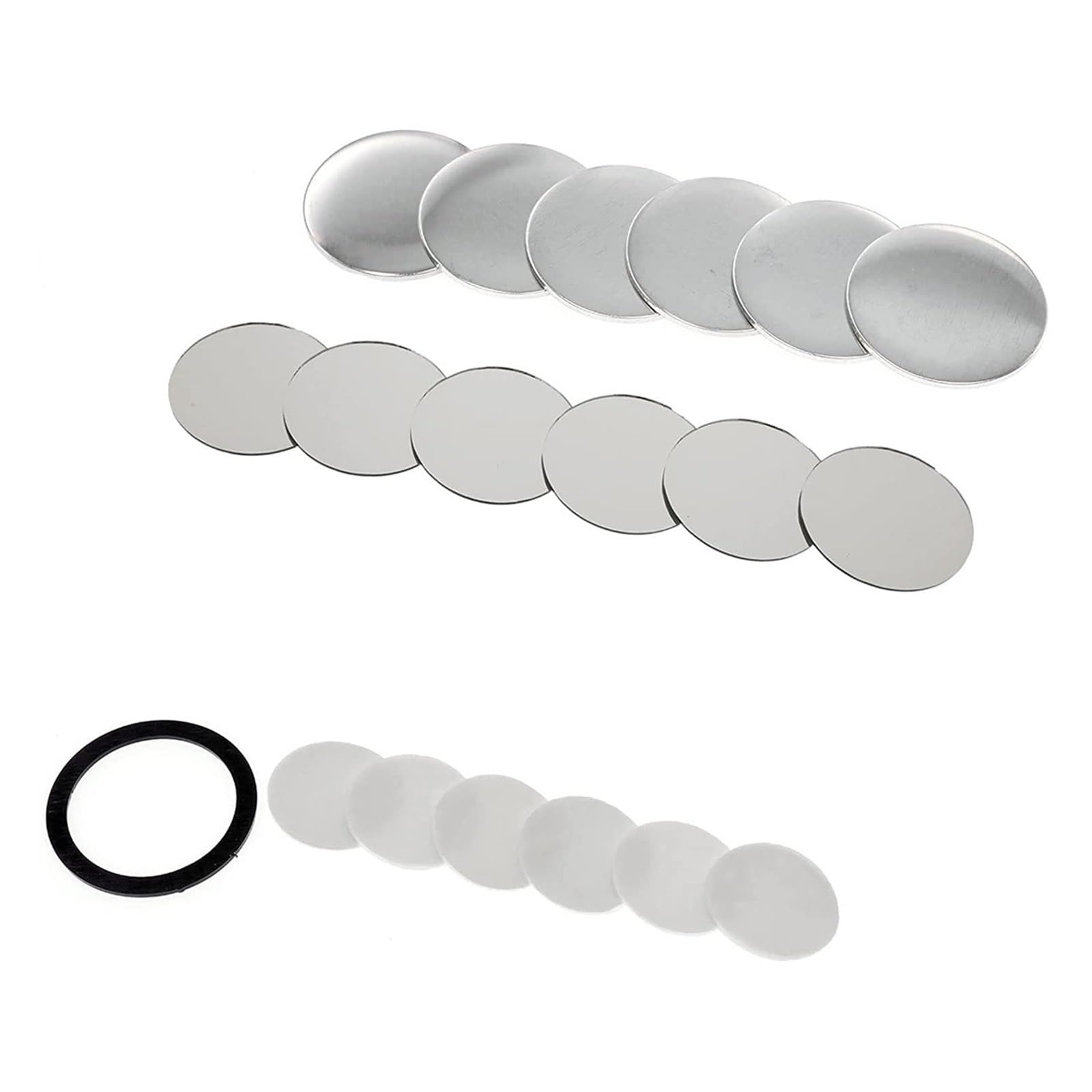 Zestaw do robienia odznak, 100 szt. Lustrzana plakietka przycisk części do robienia 58MM, DIY zestaw odznak puste lustro przypinka części guzika przenośna kieszonkowa plakietka prasa część do robienia