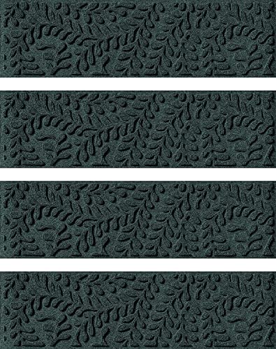 Waterhog Stair Treads (Set of 4) – 8 1/2 x 30 Inches, Durable,Water-Trapping, Indoor/Outdoor Floor Covering, Boxwood Collection – Made in USA, Evergreen