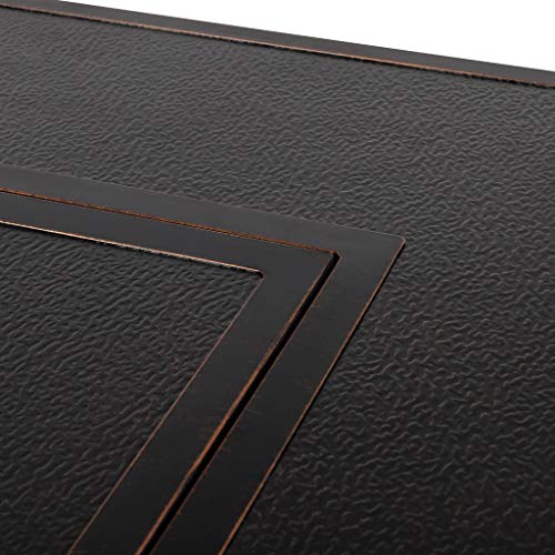 Fire Sense Finn Rectangular Aluminum Lpg Fire Pit Table | Antique Bronze Brushed Finish | 50,000 Btu Output | Uses 20 Pound Propane Tank | Fire Bowl Lid, Vinyl Weather Cover, And Clear Fire Glass #TOP2