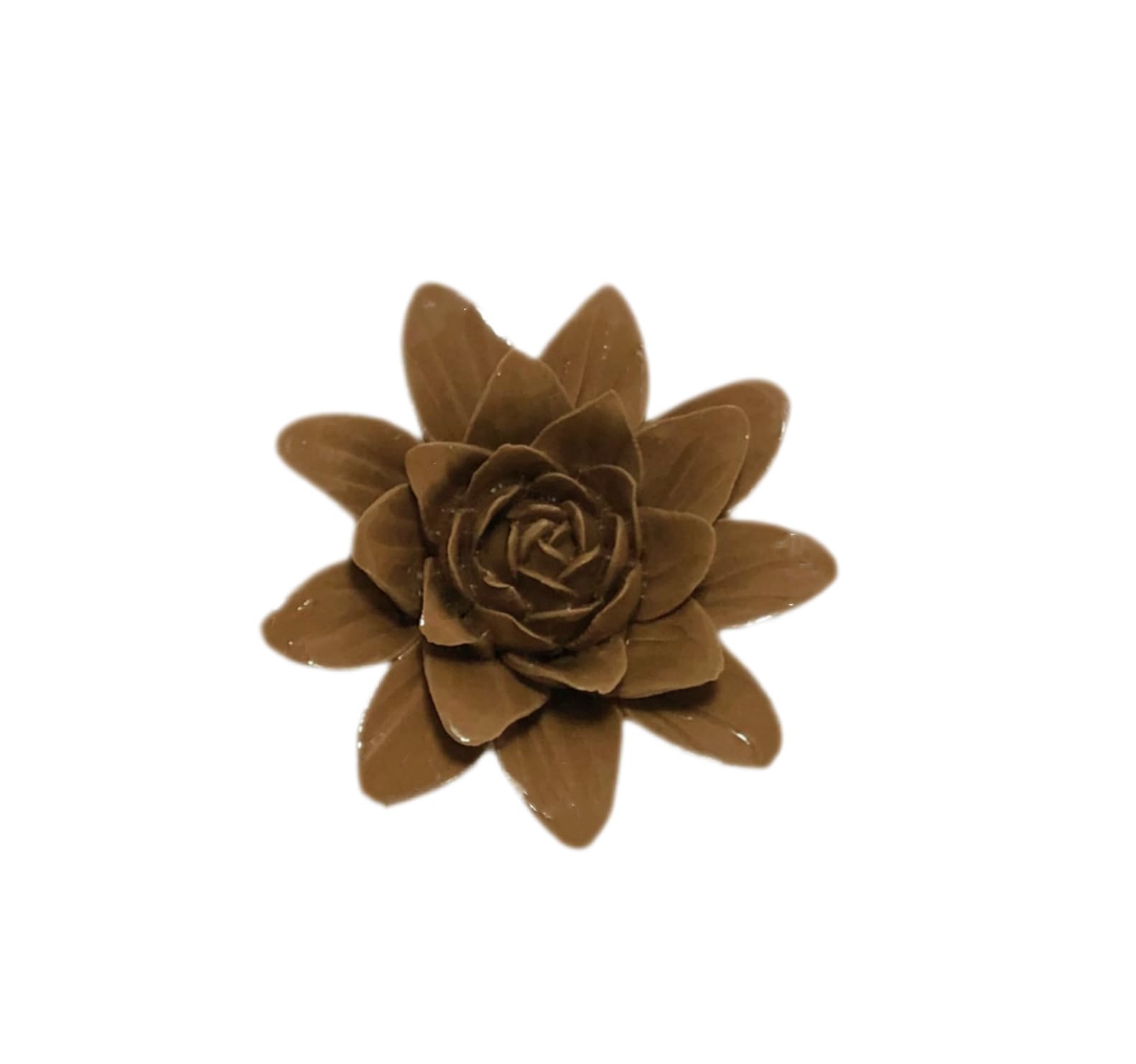 Brown,Paeonia Lactiflora, 2.76",Ceramic Flower Wall Art Decor, Artificial Flower Wall Sculpture,Handmade Ceramic Flowers for Home,Hallway,Living Room, Kitchen,Bathroom
