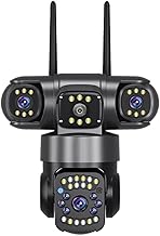 DDLC Professional V380 Pro 3-in-1 12MP HD Triple-Lens IP Camera |View, Multi-User Sharing, TF Memory Card & Cloud Storage, AI Humanoid Tracking, Weatherproof IP66 Rating (Triple Lens ptz)