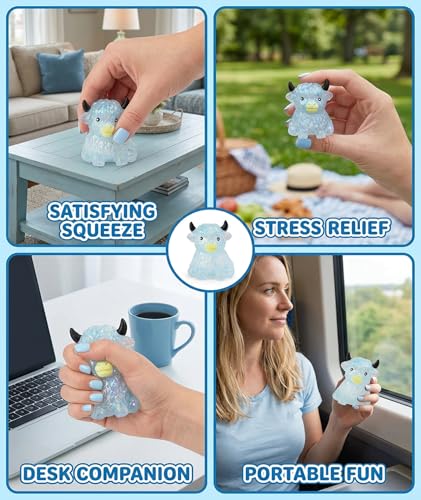 Image of 2Pcs Cheese Squishy, Taba Squishy, Dumpling Squishy-Stretchy Food-Shaped Sensory (Blue)