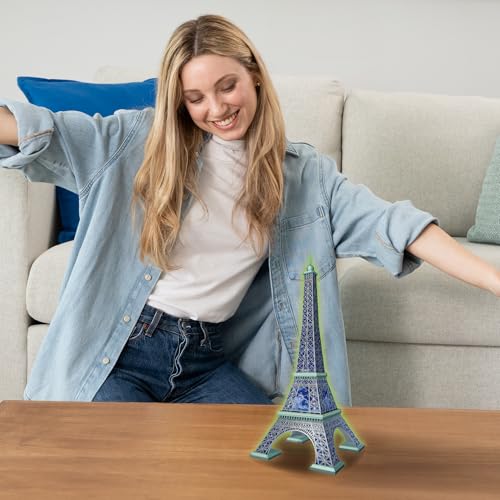 Ravensburger Glow in The Dark Eiffel Tower 3D Jigsaw Puzzles for Kids and Adults Age 8 Years Up - 50th Anniversary Edition - 216 Pieces - No Glue Required - Image 2