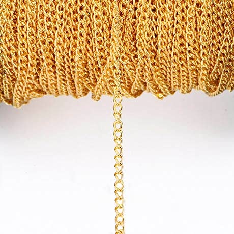 Chaîne collier anti-nœud 3.5mm or pour création de bijoux