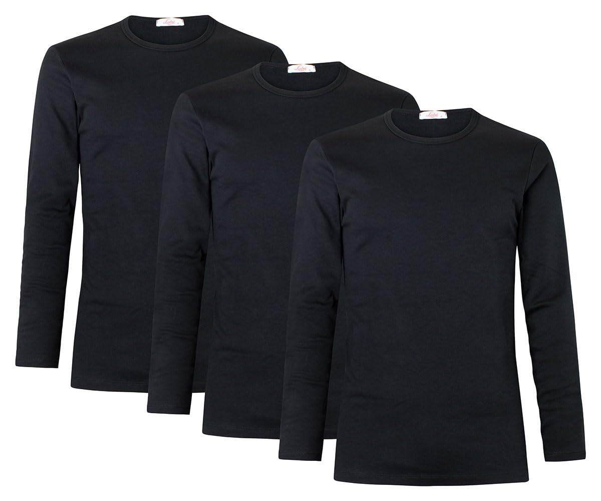 Liabel Maglia Termica Uomo Manica Lunga/Manica Corta 100% Cotone Pacco da 2 e 3 Athena