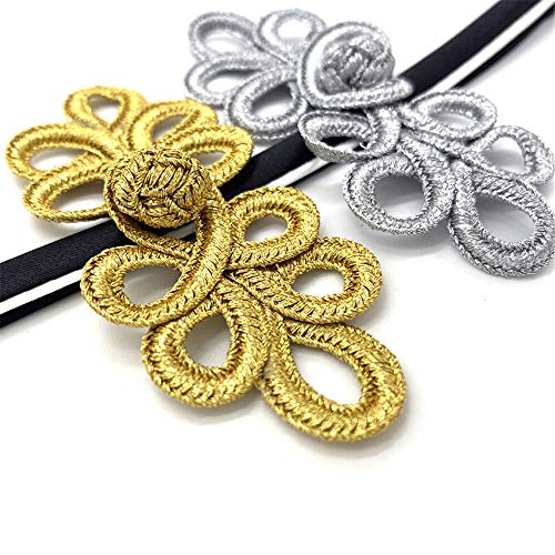 Evago 10 Pairs Chinese Knots Frog Buttons Closure Sewing Fasteners For Sweater Cloak Coats Scarf Cardigan And Costumes Outfit Sewing, Gold #TOP4
