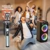 HWWR Machine de Karaoké avec 2 Microphones sans Fil pour Adultes,Enceinte Bluetooth Puissante avec Subwoofer 8", Système PA avec Lumières DJ,Idéal pour Les Fêtes en Plein Air