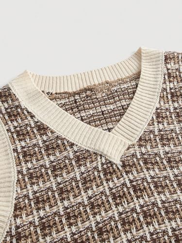 Milumia Women's Plaid Sweater Vest V Neck Sleeveless Knitted Tank Tops3