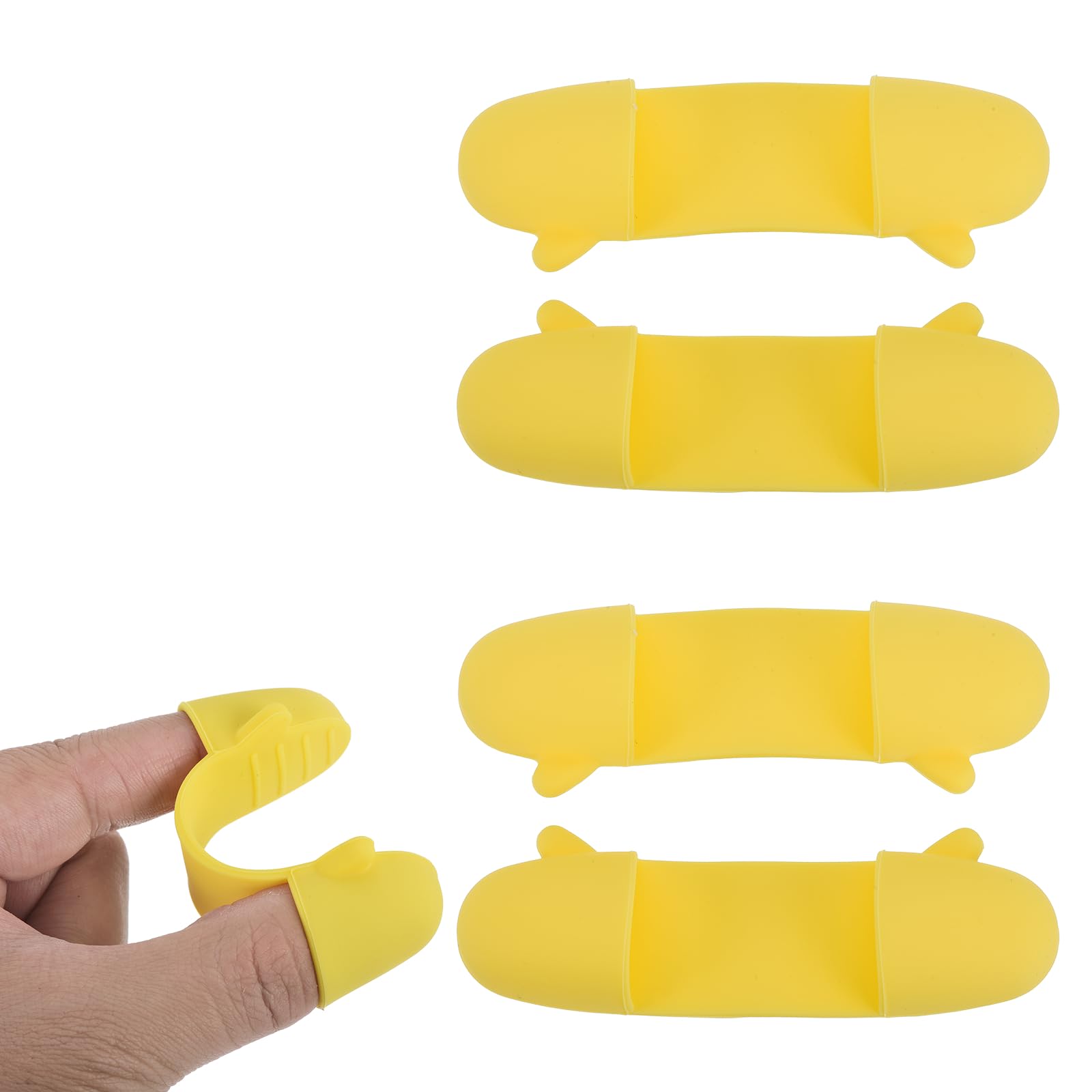 uxcell 2 Sets Mini Oven Mitts Gloves, 3.5x1x0.6 Inch Small Cute Silicone Mitts Gloves Pinch Grips Pot Holders for Kitchen Cooking Baking Grilling, Yellow