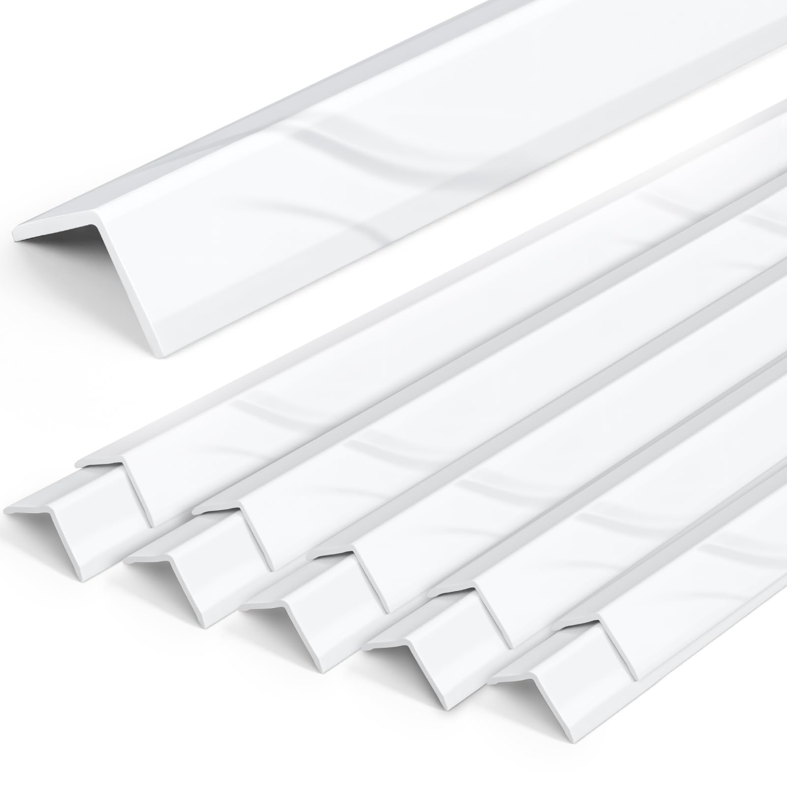 Photo 1 of Ripeng 10 Pack 78 Inch Marble Tile Edge L Trim Kit PVC Wall Corner Protector White Guards Shield Ease to Install for 5mm Fence Tiles Molding Fence Boards Shower Door Countertop Furniture Cabinet