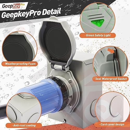 GeepKeyPro 50 Amp Generator Cord and Power Inlet Box [Pre-Drilled], 25FT Generator Cords 50 Amp,125V/250V Generator Power Cord NEMA14-50P/SS2-50R Twist Lock Connector by GeepKeyPro - Image 6