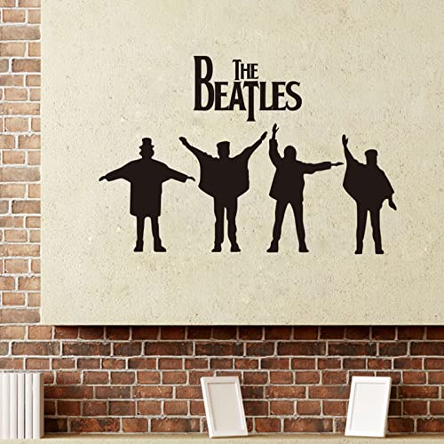Autocollant mural PVC moderne autocollant Beatles ruban autocollant amovible sculpté décoratif mural mural 95 x 63 cm - Les Beatles, Paul McCartney, John Lennon, RIngo Starr, George Harrison Autocollant mural PVC moderne autocollant Beatles ruban autocollant amovible sculpté décoratif mural mural 95 x 63 cm