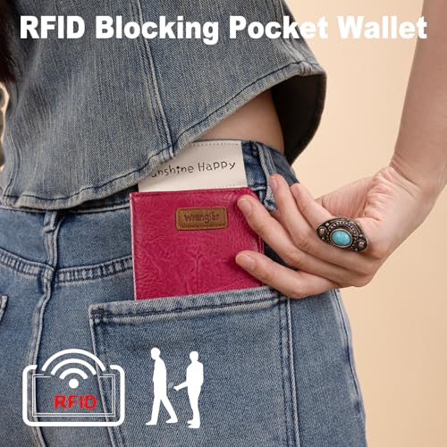 Image of Montana West X Wrangler Small Wallet Women Slim Thin Wallets Card Cases Money Organizer Minimalist Pocket Wallet with RFID Lining