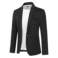 Allthemen Blazer da Uomo Slim Fit con Un Bottone Suit Jacket Giacca Elegante Formale