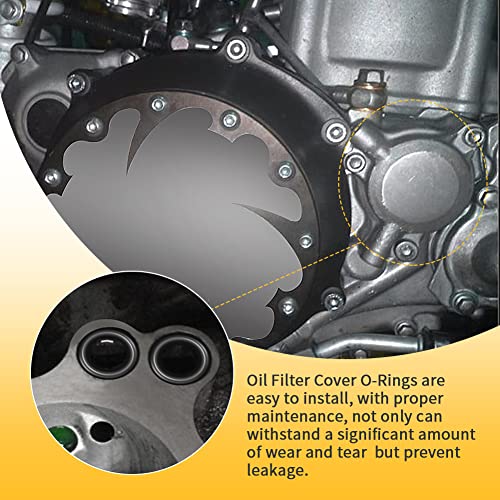 AUTOVIC Oil Filter Cover O-Rings Gasket Seals Repalces for 93210-07135-00 932102575500 Compatible with Yamaha YZ400 YFZ450 YFZ450R/V/X/W